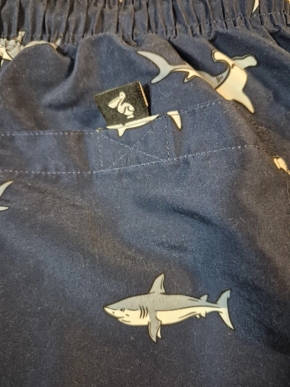 Worldwide Surf Rider Men's Navy Hammerhead Shark Swim Trunks 4837